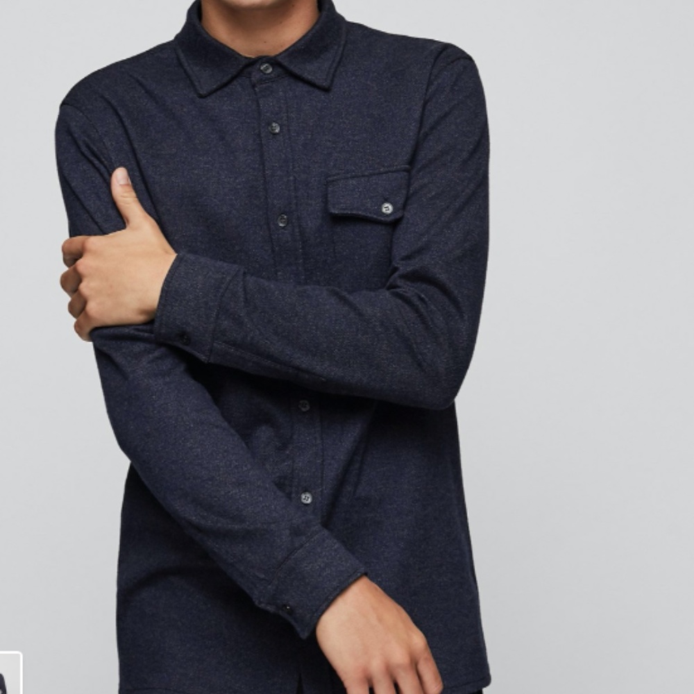 REISS mens 'Sommerset' navy herringbone cotton S